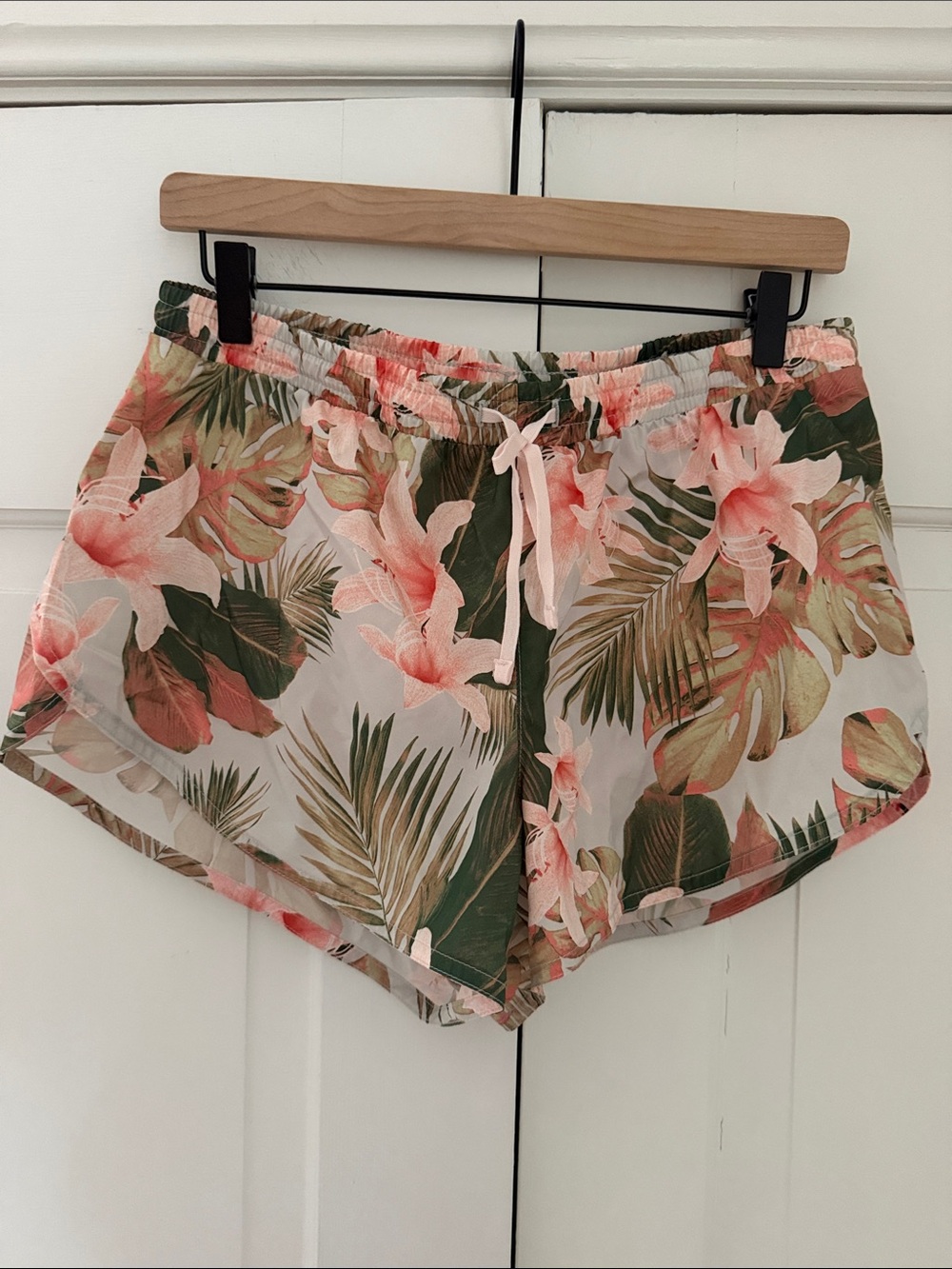 Old Navy Pink & Green Tropical Print Athletic Shorts